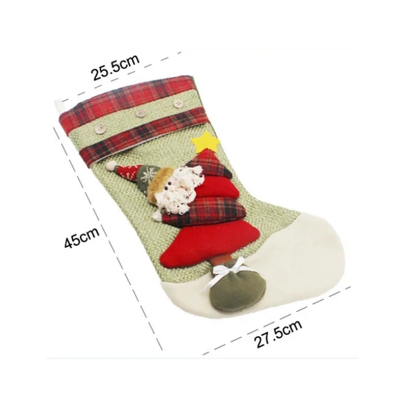 2018 new Christmas decorations Santa Claus socks tree pendants stockings gift bags | Дом и сад