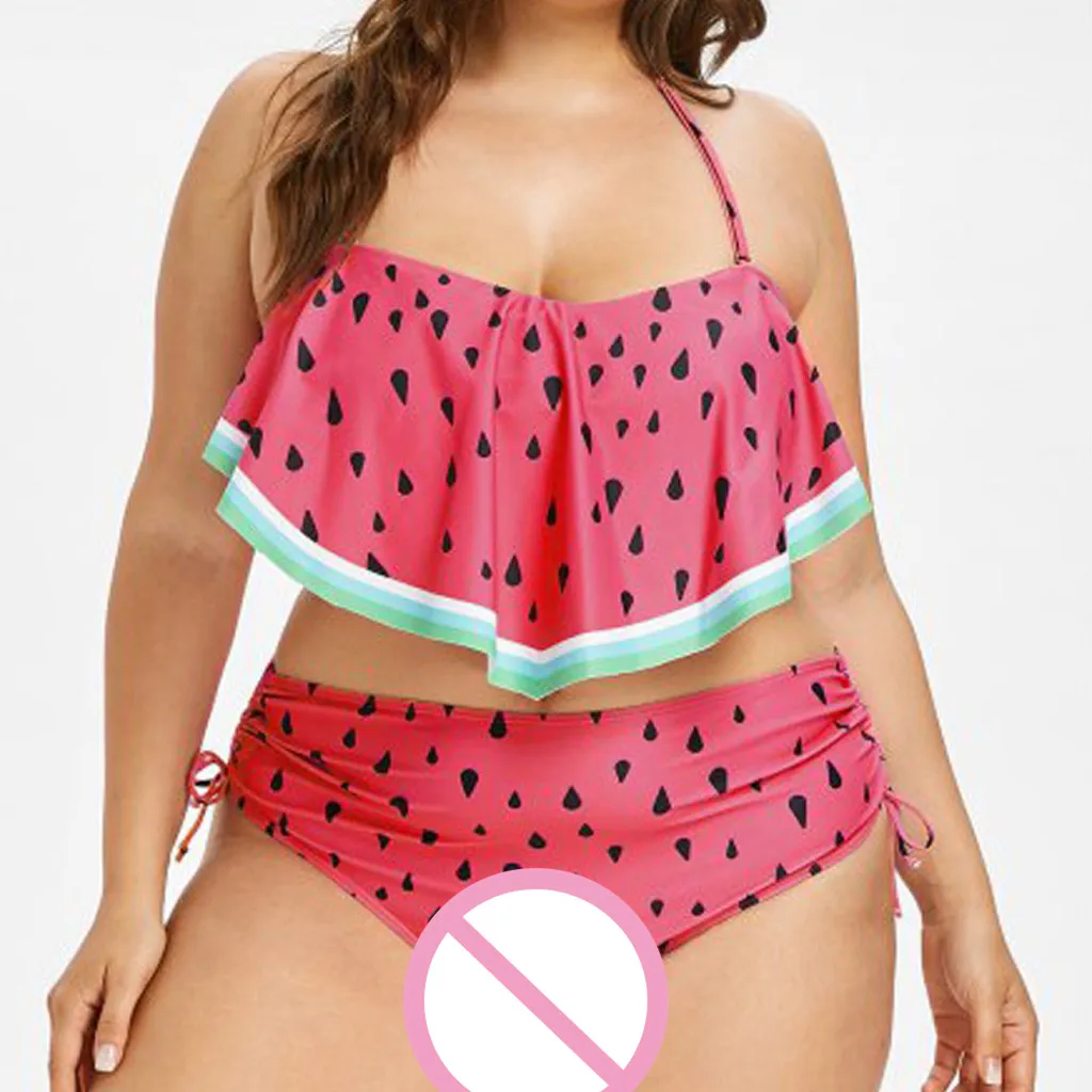 CHAMSGEND женское бикини с принтом Гавайских Арбузов свободное добавляющее