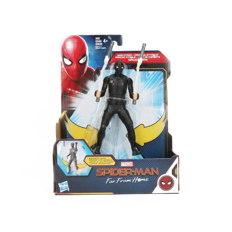 E3547 BLACK 14,5 см игрушки Marvel Человек-паук вдали от дома веб-удар ПВХ фигурка Черный Человек-паук Питер Паркер Коллекционная модель куклы - Цвет: E3547 BLACK