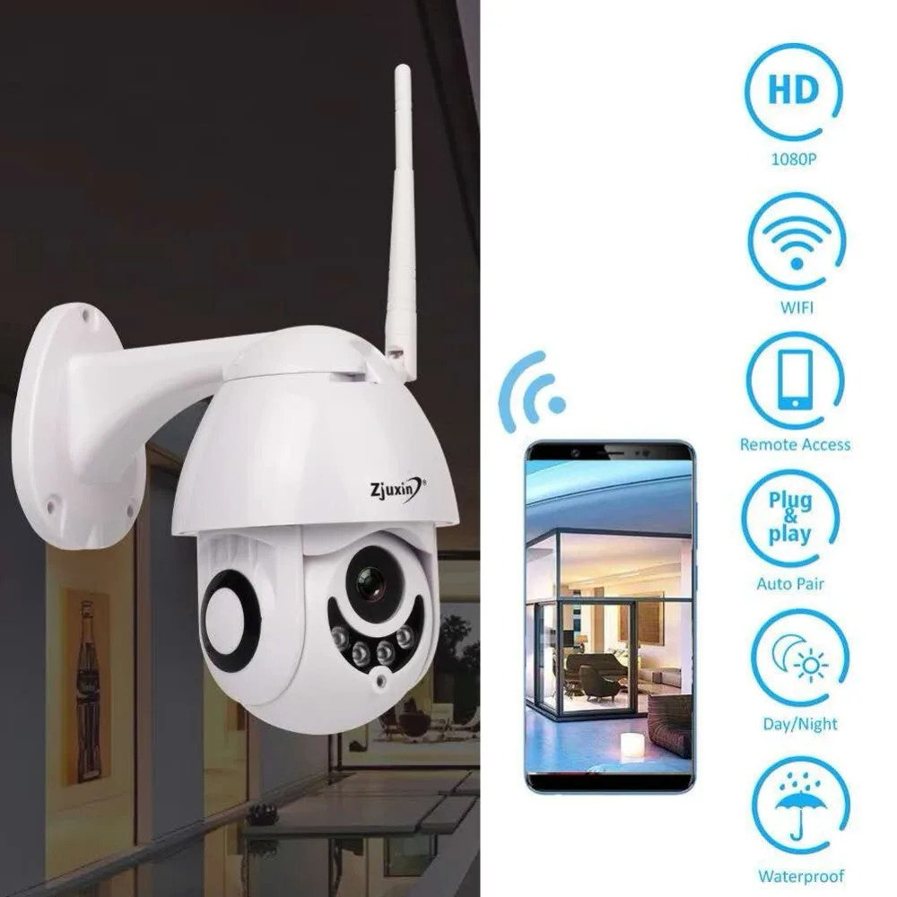 IP Камера 1080 P 2MP PTZ охранных Беспроводной 360 Wi Fi Onvif IP66 CCTV Открытый ipCam