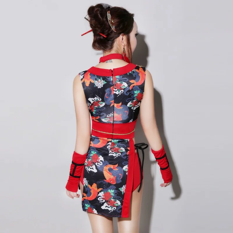 Кимоно Geisha FF2118 женское в японском стиле пикантное юката с драгоценными камнями