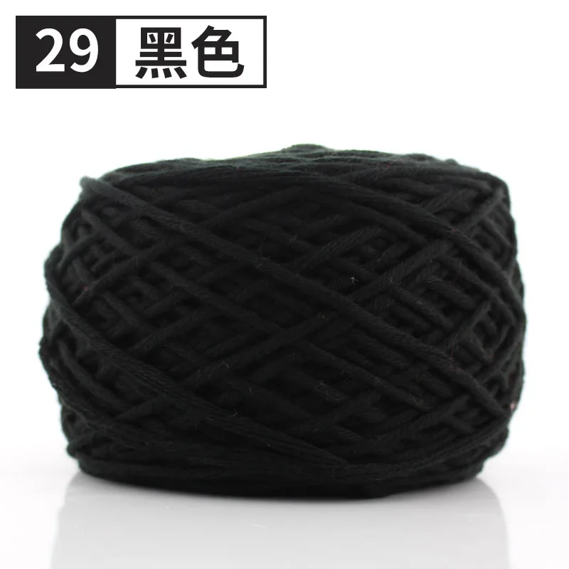 29 black 400 г/лот натуральная Мериносовая Шерсть Толстые пряжи войлочная шерсть-ровинг мягкая пряжа для прядения ручного вязания пряжа зима теплая свободная игла - Цвет: 29 black
