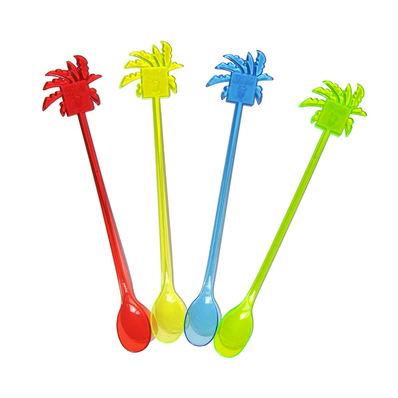 

10pcs Spoons Coconut Tree Cocktail Swizzle Sticks Tableware Set for Coffee Mixing Ice Cream Party Birthday Decoration