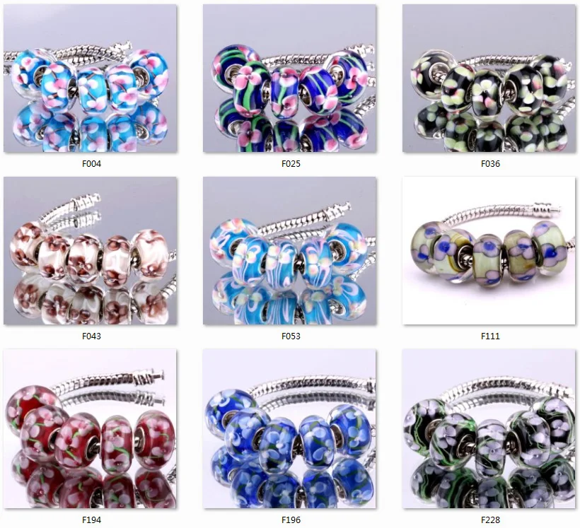 2016 новое поступление 5 шт. 925-Sterling-Silver DIY темы муранского стекла бусины подвески fit