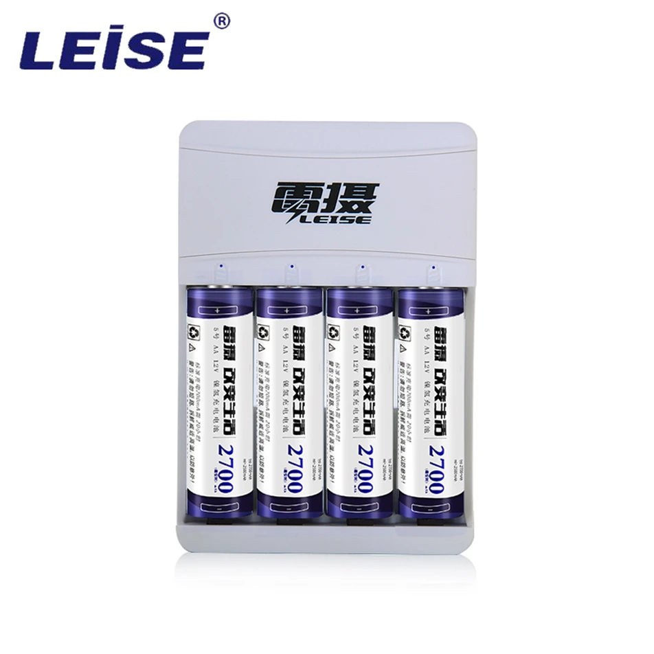 Leise 4 слота ЖК дисплей интеллектуальное AA/AAA зарядное устройство для никель