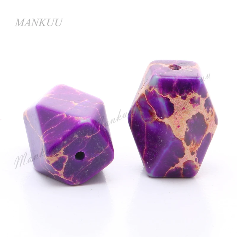 Граненые фиолетовые камни бусины россыпью с двойным отверстием ювелирные