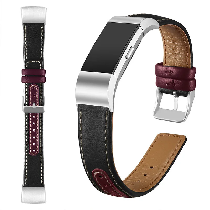 Сменные повязки двухцветные натуральная кожа для Fitbit Charge 2 браслеты