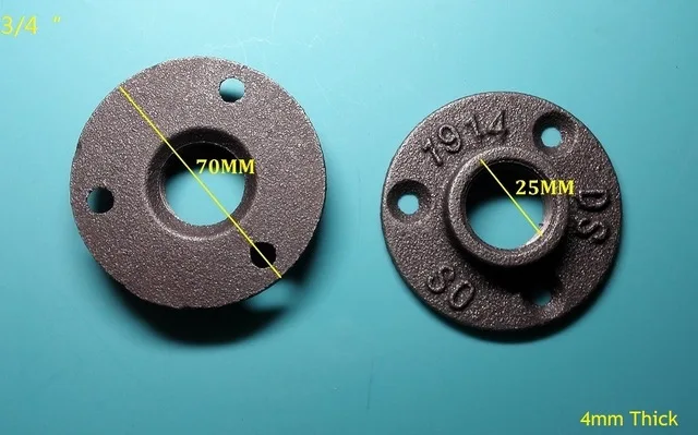0.57 lnch DN20 8 шт G1/" G3/4" G" ковкое железо литейный фланец Античная основание фланцев кронштейн трубы индустриальный Лофт ретро Настенный декор - Цвет: 0.57 lnch DN20