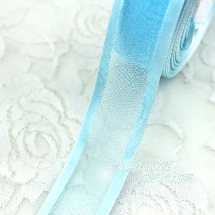 20 мм небесно-голубые ленты из органзы оптовая продажа декоративные для упаковки