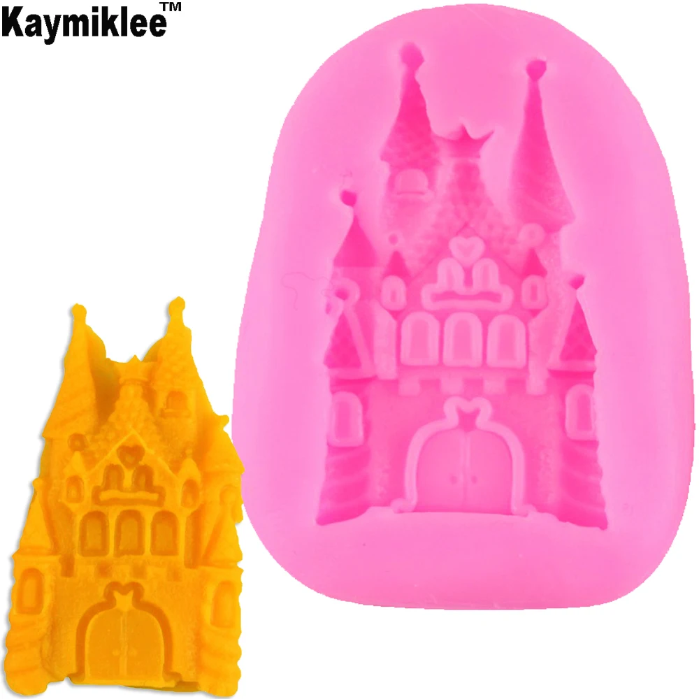 C103 1 DIY замок дом силиконовые формы Fondant (сахарная) конфеты 3D форма для торта