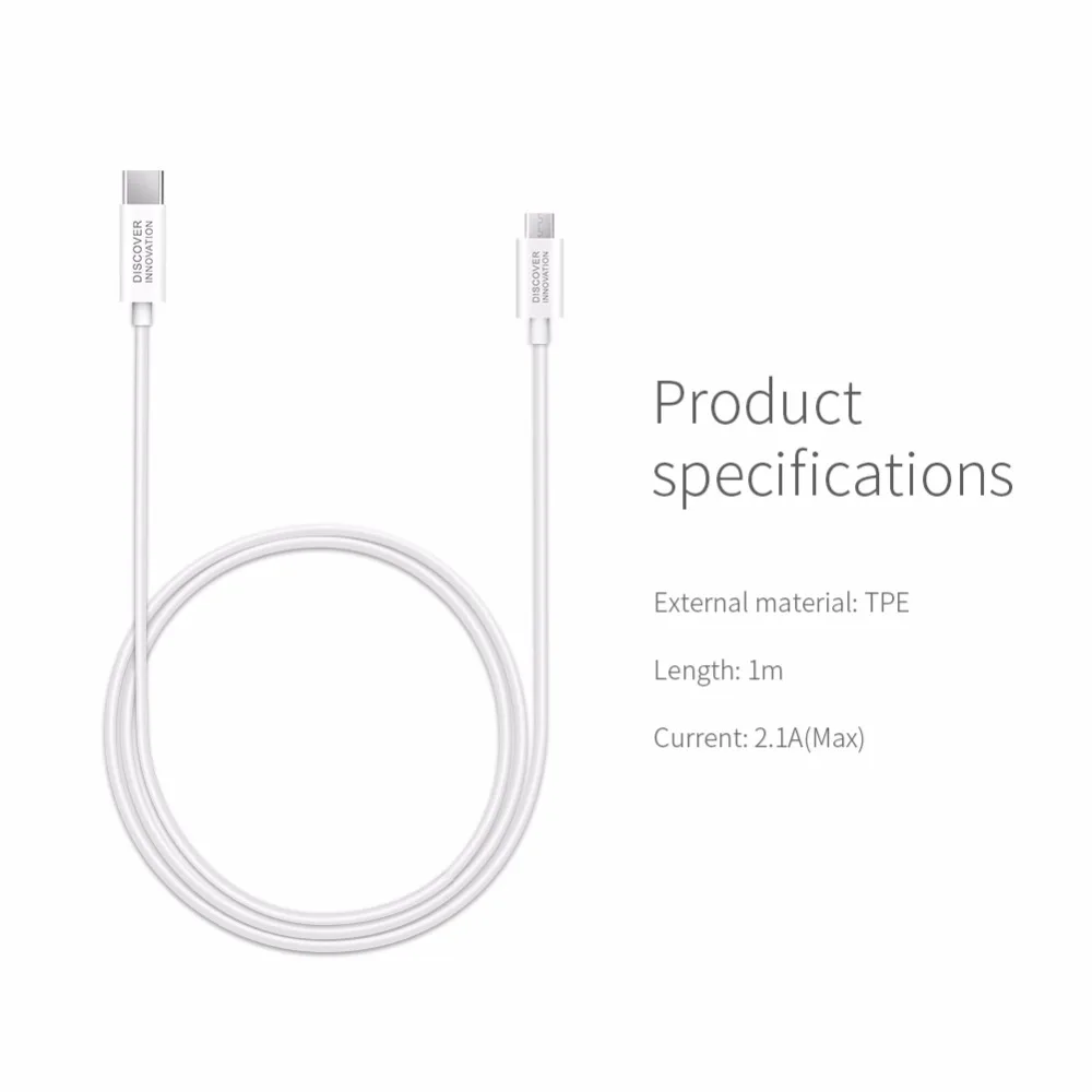 NILLKIN type-C-Micro USB кабель 5 В/2,1 а(макс.) usb зарядное устройство для мобильных телефонов кабель для передачи данных 100 см цифровой кабель Розничная упаковка