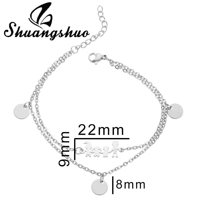 Bracelet SL256 Shuangshuo браслеты с сердечками из нержавеющей стали для пары Moon Star золотая цепочка ювелирный браслет женские свадебные подарки pulsera - Окраска металла: Bracelet SL256