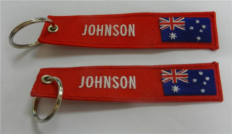 Джонсон Австралия флаг ткань вышивка брелок|keychain g|keychain embroiderykeychain fabric |
