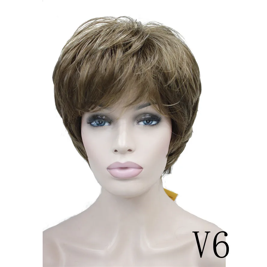 StrongBeauty женские парики натуральный пушистый пепельный блонд короткие прямые волосы синтетический полный парик 7 цветов