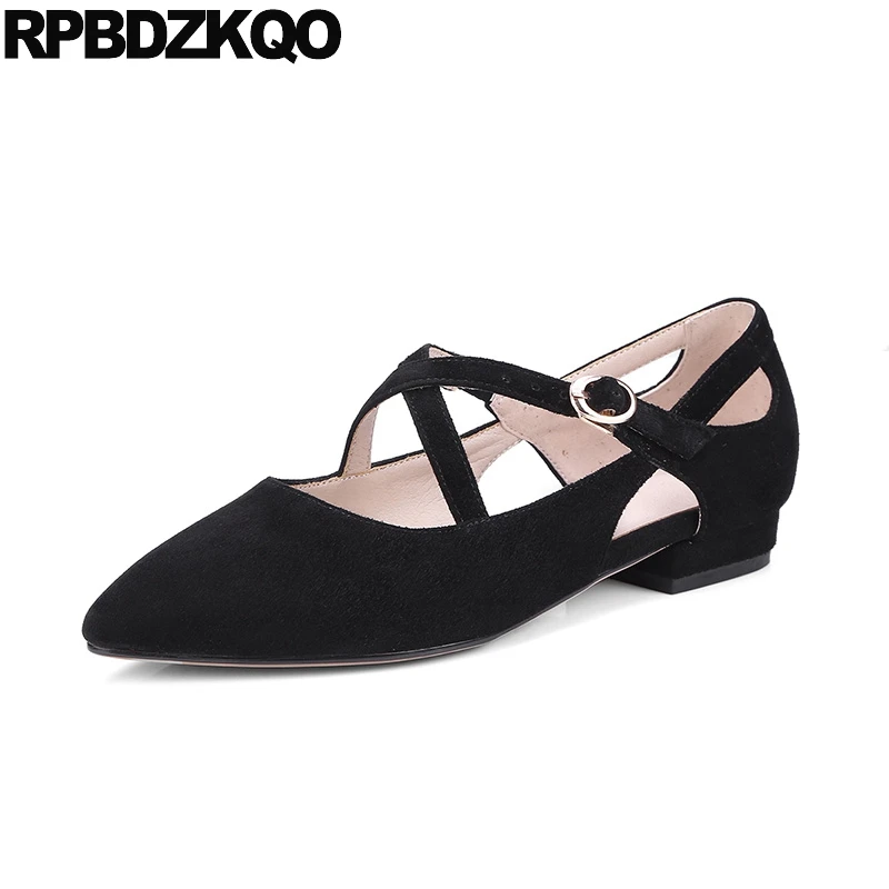 2021 Nude Pink Ladies Korean Women Pointed Toe Latest Shoes Designer China Beautiful Mary Jane Flats Mori Girl Suede Cross Strap | Обувь