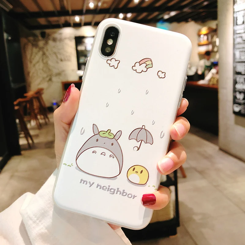 Мультфильм крышка с изображением Тоторо для iPhone X Case &amp плёнка из закалённого