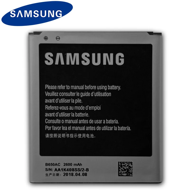 

100% оригинальный сменный аккумулятор SAMSUNG B650AC для Samsung Galaxy Mega I9152 I9158 B650AC, Аутентичные батареи для телефона 2600 мАч