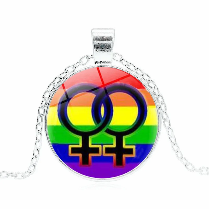 Ожерелье с подвеской в виде радуги LGBT Gay Pride Girl ожерелье из настоящего стекла