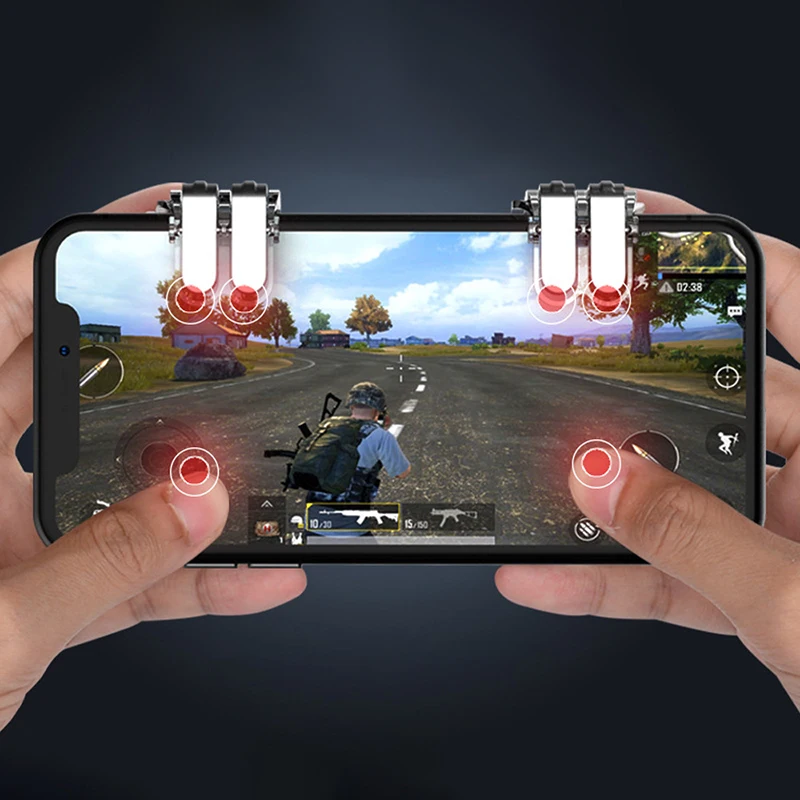 Геймпад триггера для PUBG мобильный телефон огонь Кнопка Aim ключ смарт-мобильный телефон игры L1R1 шутер контроллер для iPhone Xiaomi