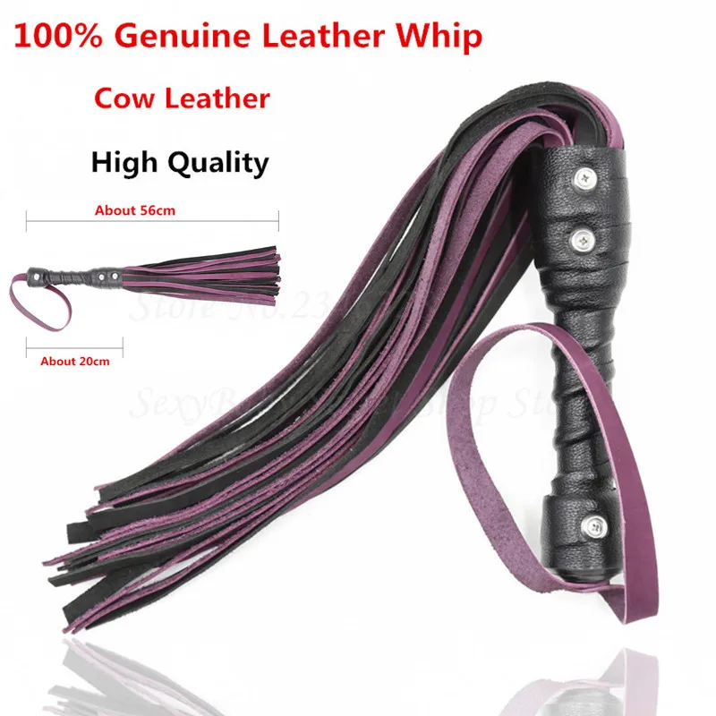 

Genuine Leather Cowhide Whip Fetish Bdsm Sex Toys For Couples Spanking Paddle Flogger Flirting Bondage Lash SM Adult Games