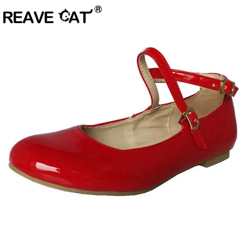 Женские туфли на плоской подошве REAVE CAT большие размеры 30 47 US16 милые из