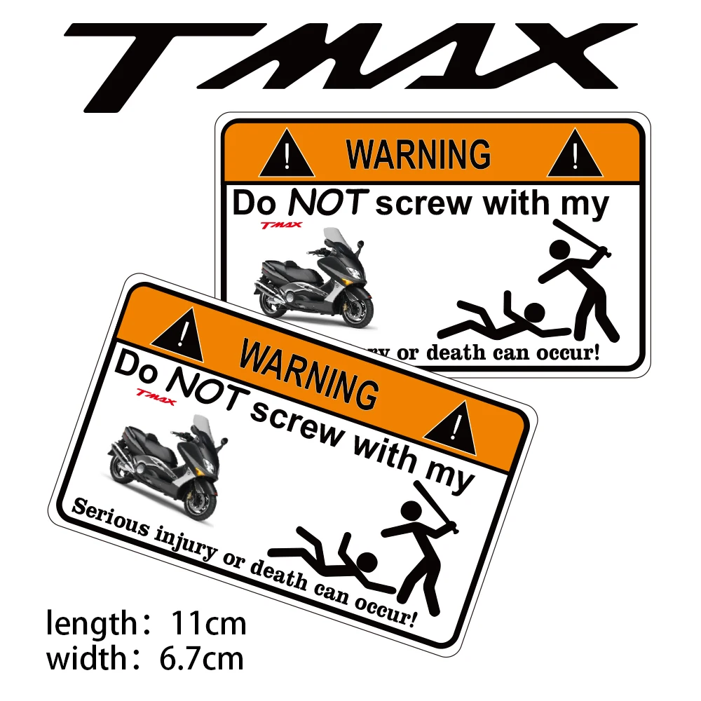 

KODASKIN Motorcycle One Pair 2D Do Not Screw Sticker Warning Emblem Decal for Tmax