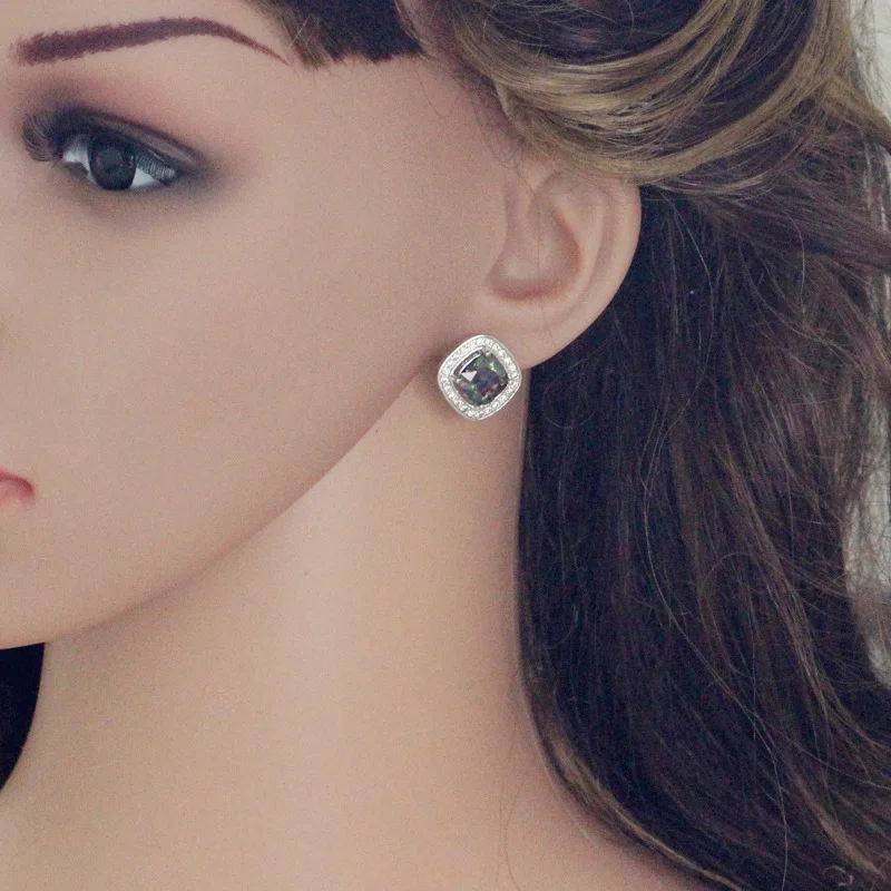 CWWZircons классические квадратные благородные мистические хрустальные серьги