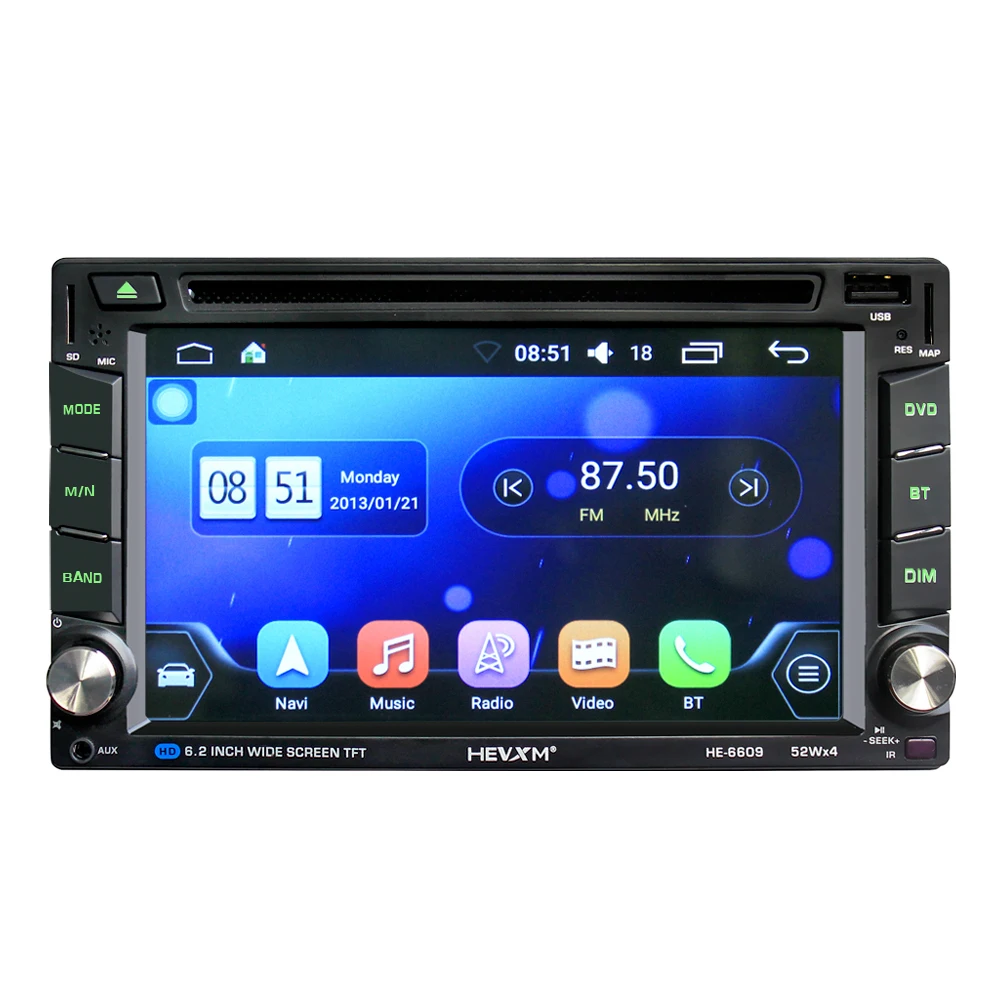 HEVXM 6609 Android 6 2-дюймовый автомобильный DVD навигационный плеер автомобильное радио