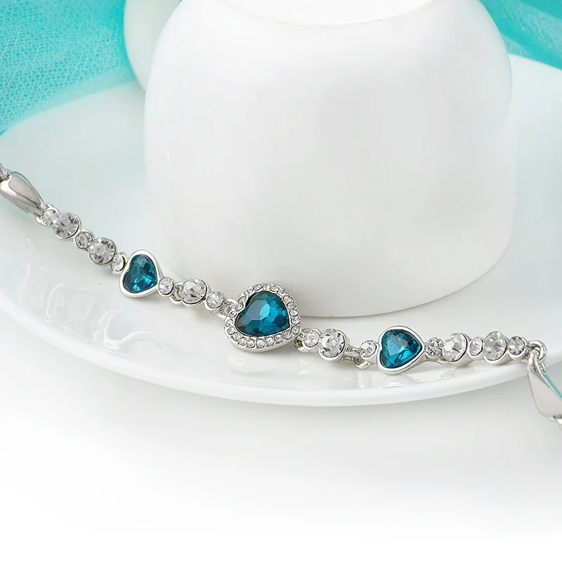Titanic's Romantic Heart of Ocean Crystal Silver Plated Bracelet For Fashion People | Украшения и аксессуары