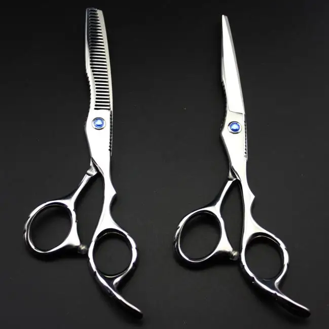 

new professional 6.0 inch Japan 440C steel 9cr13 cutting barber thinning cut hair scissors set hairdressing scissors shears