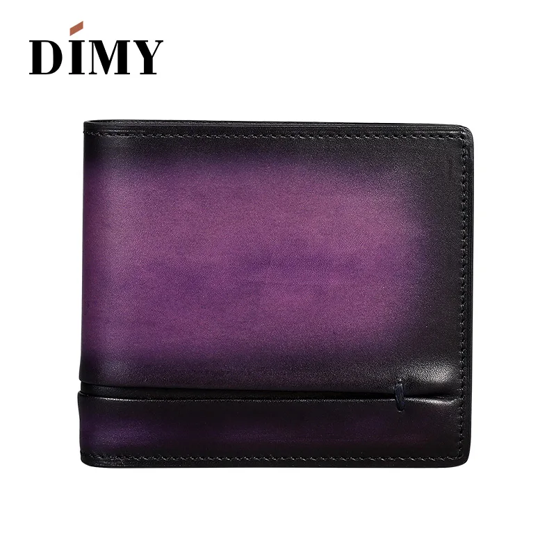 

Короткий кошелек DIMY для мужчин и женщин, Многофункциональный складной бумажник из натуральной воловьей кожи с рюшами, держатель для карт в ...