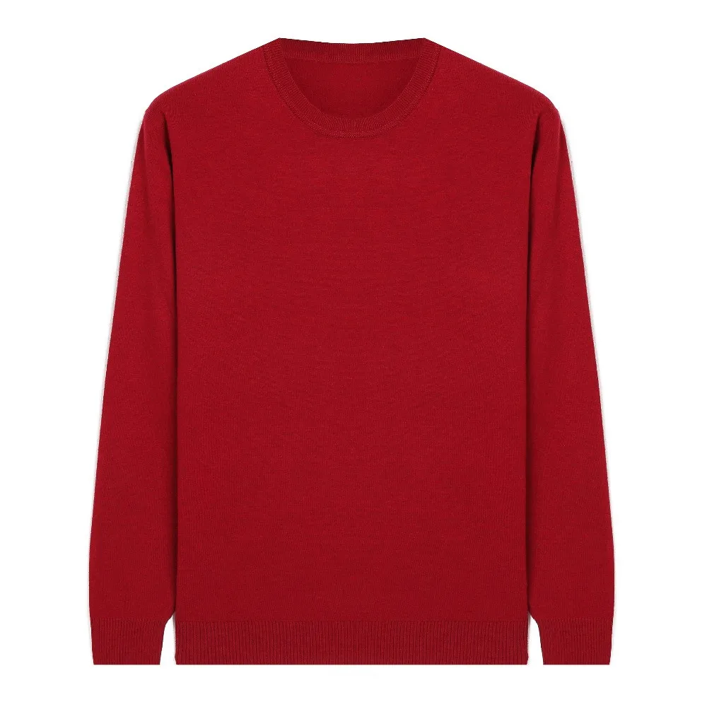 

2019 Autumn Winter New Men's Slim Sweater Business Casual Thin Pullover Knitting Solid Color Brand Clothing Male blue red black