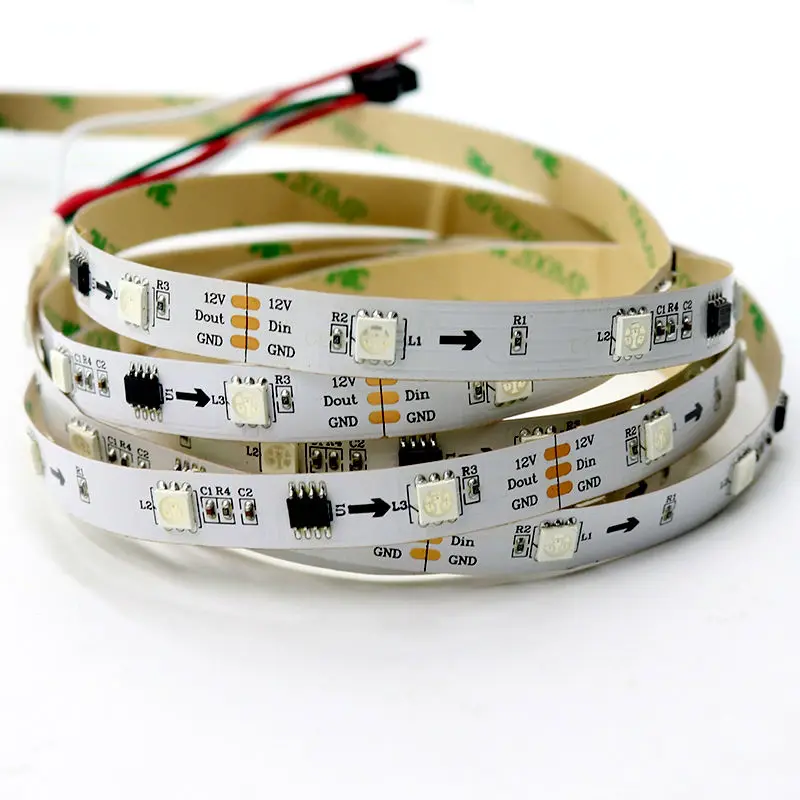 1 м/5 м 30/48/60/96/144 светодиодный s/m WS2811 пикселей RGB полосы 5050 SMD адресуемых цифровой ТВ