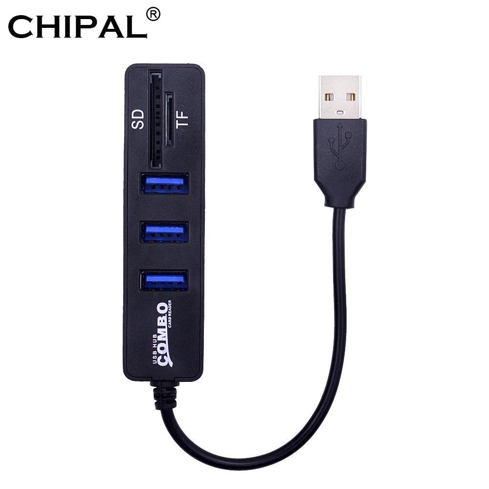 CHIPAL usb хаб Combo 3 порта USB 2 0 Hub Высокоскоростной разветвитель Multi в 1 SD / TF кардридер