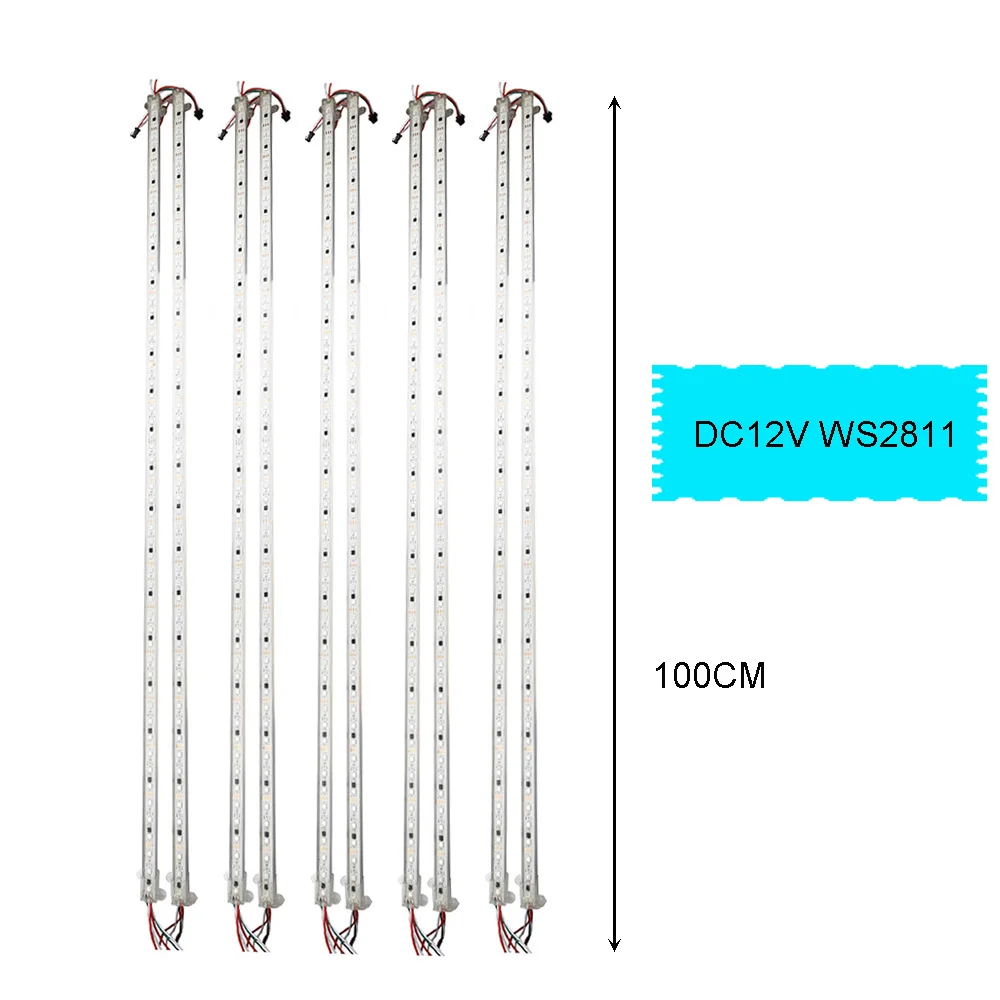 

10 шт. светодиодная полоса освещения s WS2811 12 В постоянного тока Светодиодная трубка Жесткая светодиодная полоса алюминиевая водонепроницаем...