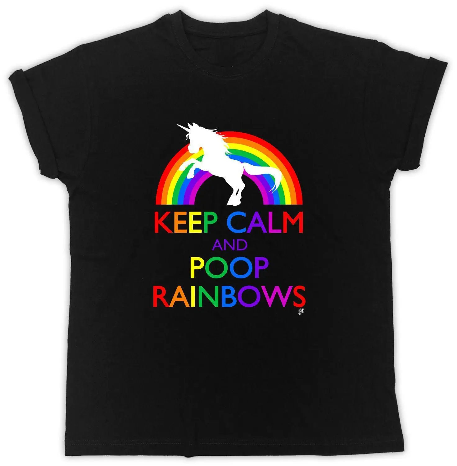 Футболка с надписью Keep Calm единорог забавная футболка Dwayne Johnson Rainbow унисекс