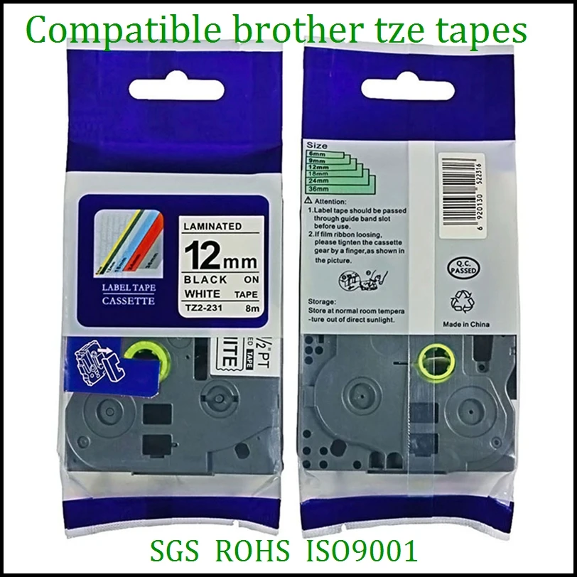 Бесплатная доставка 5 шт./лот совместимые с brother tz кассеты 12 мм ламинированная