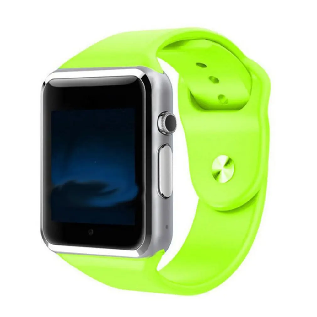 green A1 Wristwatch Bluetooth Smart Watch Band Sport Pedometer With Camera Smartwatch For Android Smartphone Russia T15 good than DZ09 - Цвет: green
