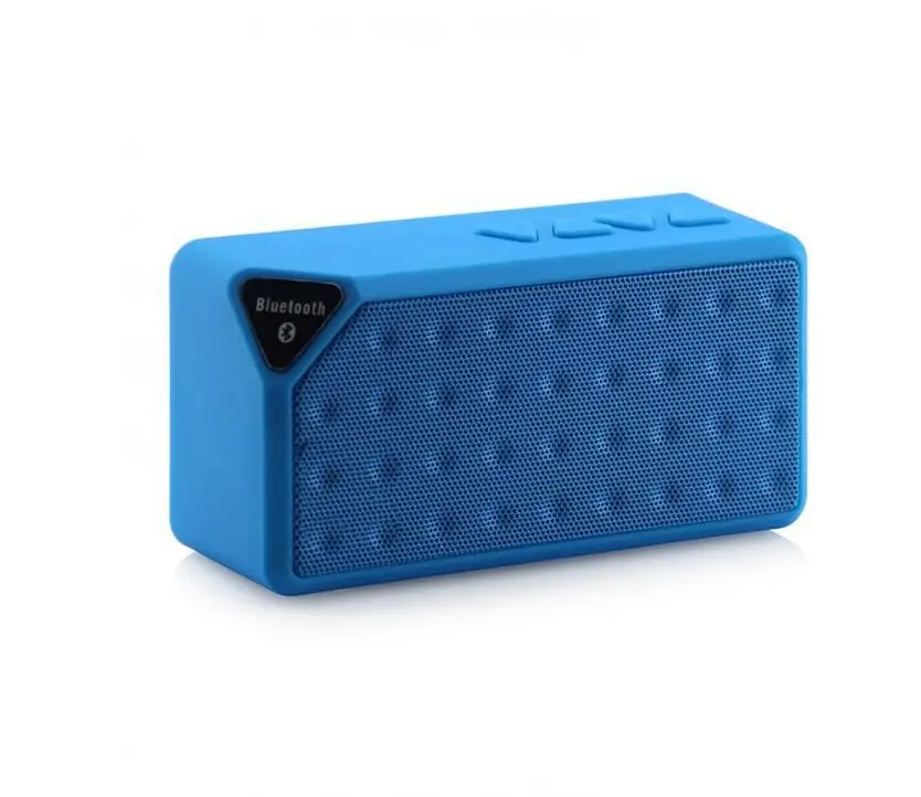 Синий Мини Bluetooth динамик X3 TF USB FM радио беспроводной портативный музыкальный звуковой ящик сабвуфер громкий динамик s с микрофоном для телефона ПК - Цвет: Синий