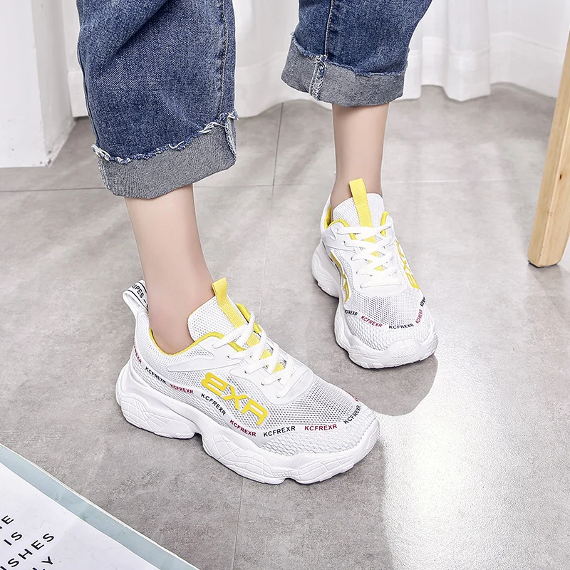 2019 новые летние женские повседневные кроссовки из дышащего сетчатого материала