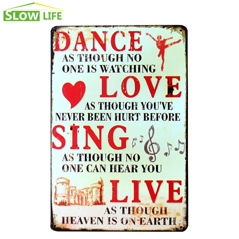 Девиз жизни металлический Олово табличка для кафе бар Настенный декор жестяная