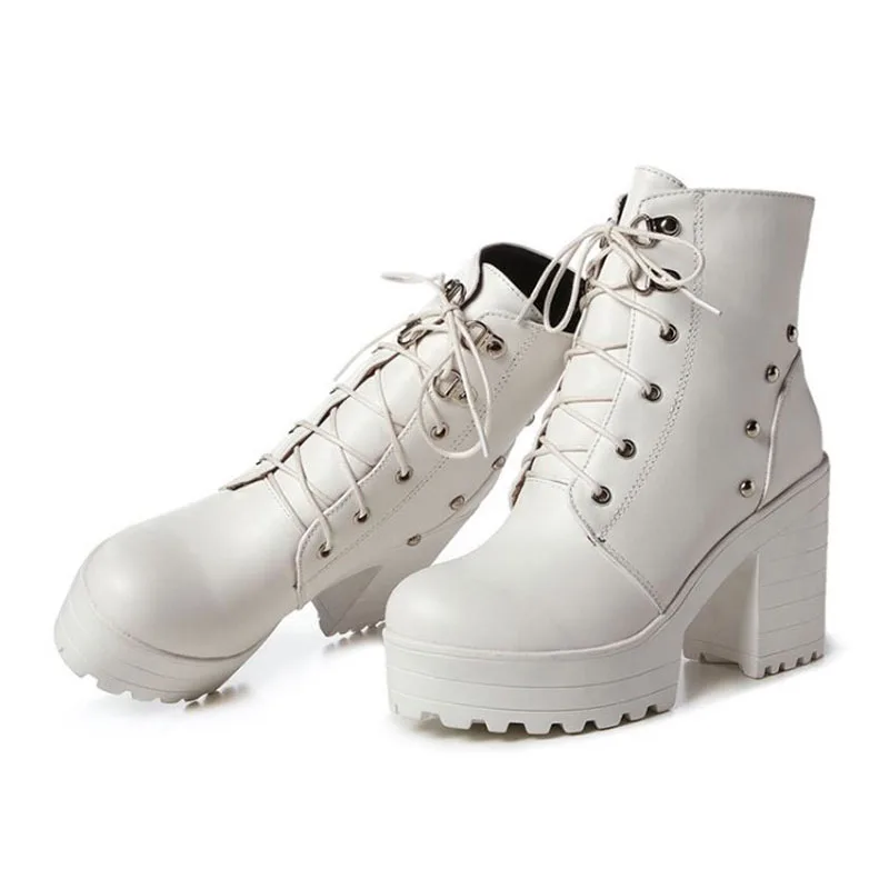 Женские ботильоны CoolCept из искусственной кожи на толстой подошве мотоциклетные