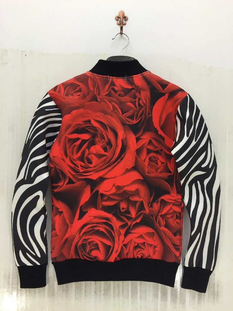 2015 newest men/women's casual baseball jacket 3D print Marilyn Monroe rose floral coat long sleeve fall/winter outwear cloth | Мужская