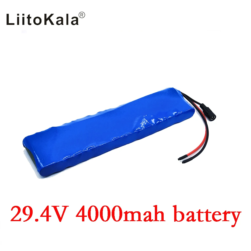 

HK LiitoKala 24V 4Ah 7S2P 18650 Battery li-ion battery 29.4v 4000mah electric bicycle moped /electric include 29.4V 2Acharger