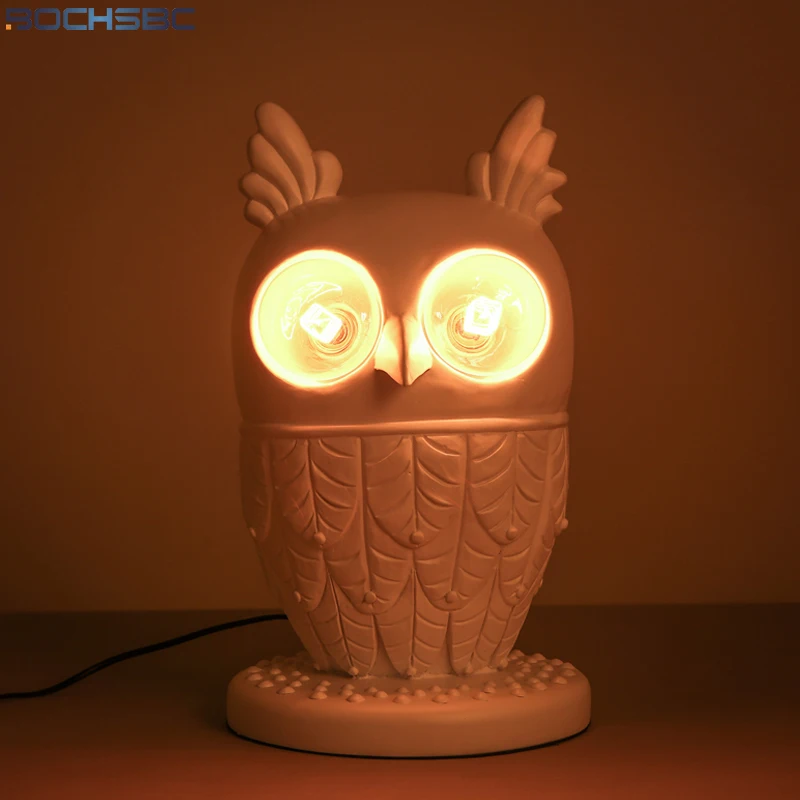 

Современная полимерная настольная лампа BOCHSBC в виде совы для гостиной, детской, спальни, прикроватный светильник, художественные декоратив...
