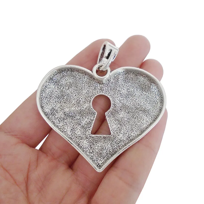 ZXZ 2 шт большие вбитые открытые подвески в форме сердца для ожерелья ювелирных