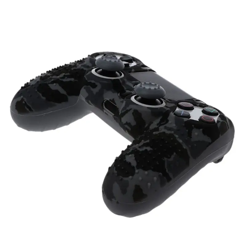 Силиконовый камуфляжный чехол для sony Dualshock PS4 DS4 Slim Pro с контроллером, защитная пленка+ колпачки для джойстика для Play station 4