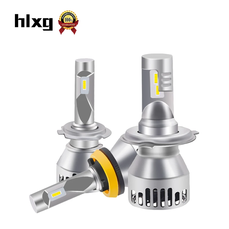 HLXG h7 лампочка H1 H3 9005 led hb3 9006 HB4 мини h4 Кош головной светильник 60 Вт 6000K 10000LM 12V лампа