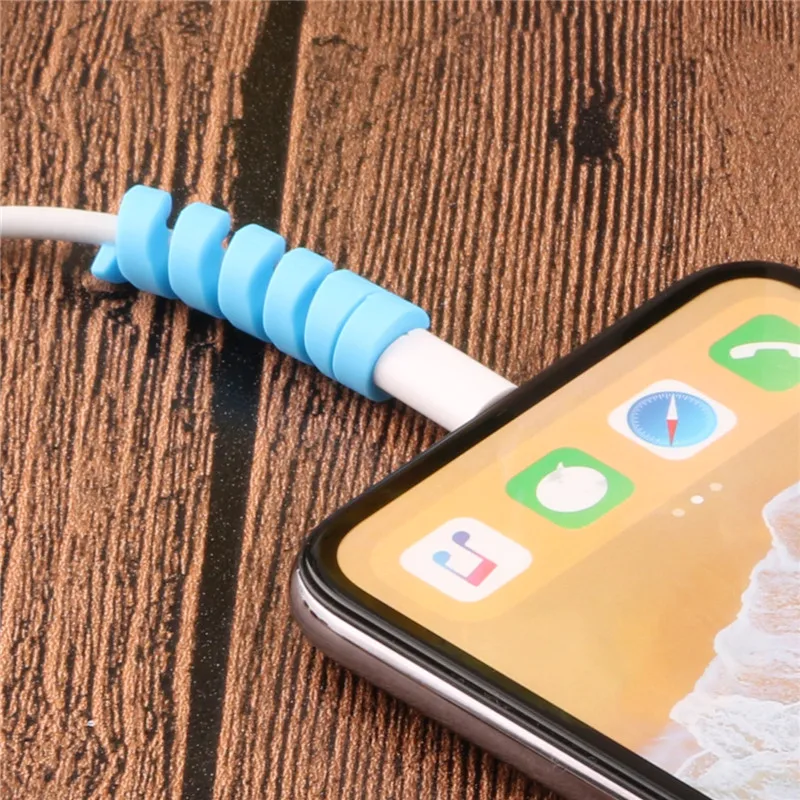 Устройство для защиты кабеля usb противоударное Силиконовое спиральное