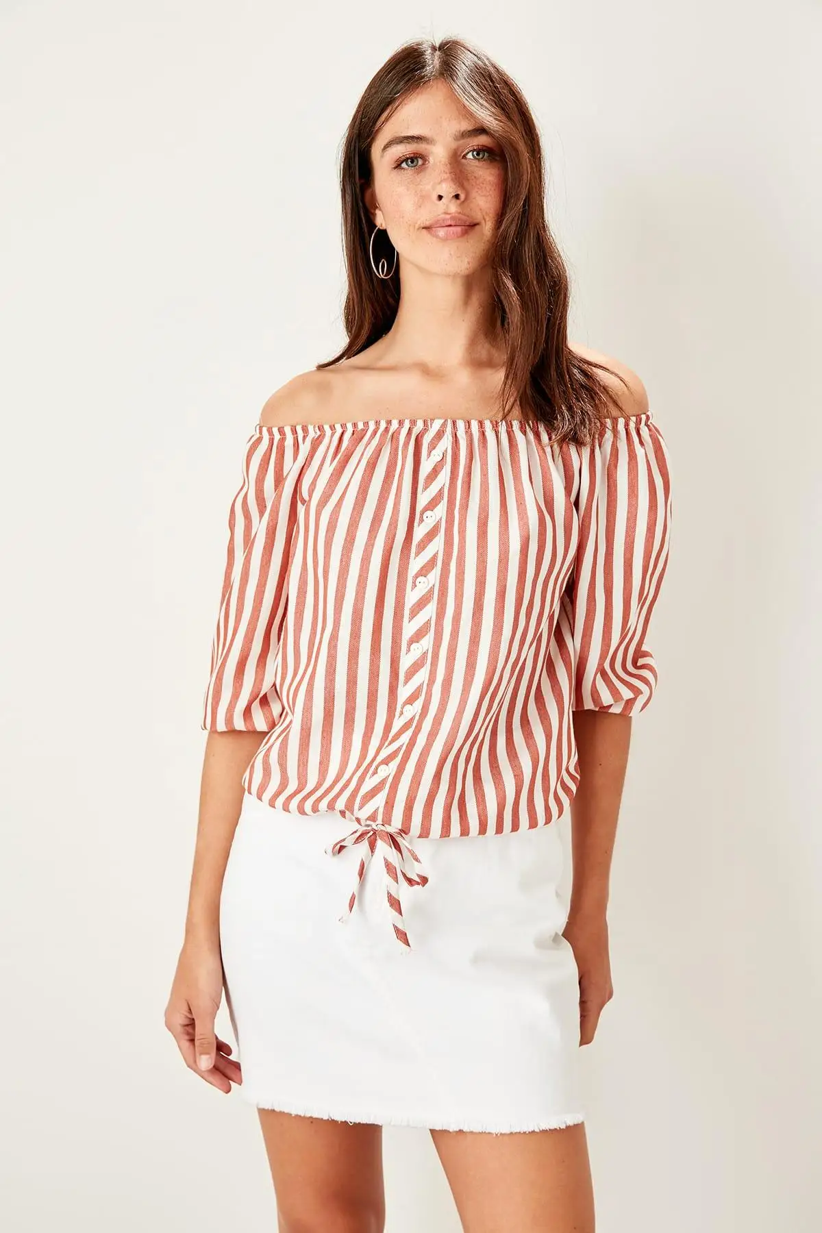Trendyol плитка шнуровка detayli Bluz TWOSS19ST0225| |